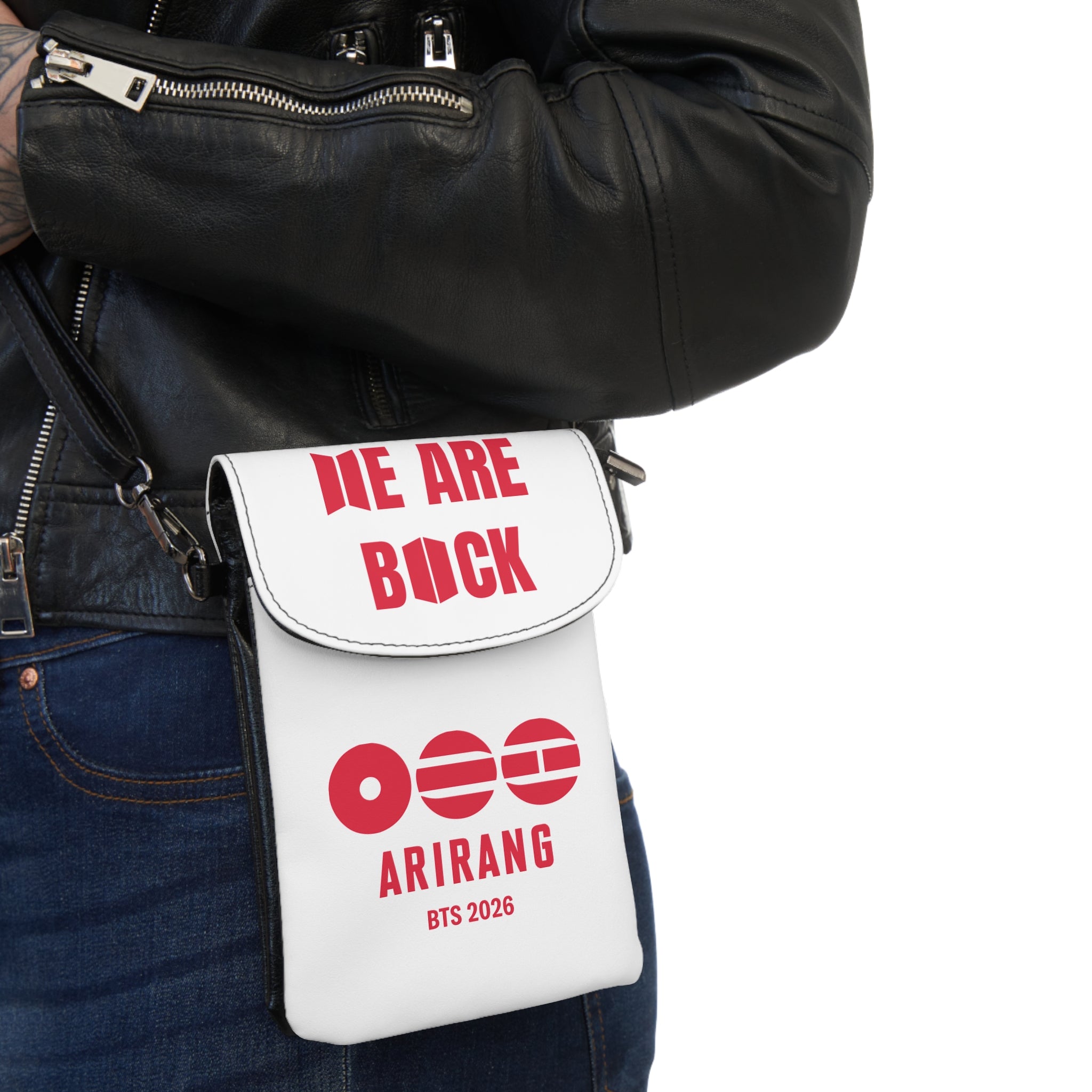 Small Phone Wallet Crossbody – “We Are Back” Arirang BTS 2026 Fan Bag