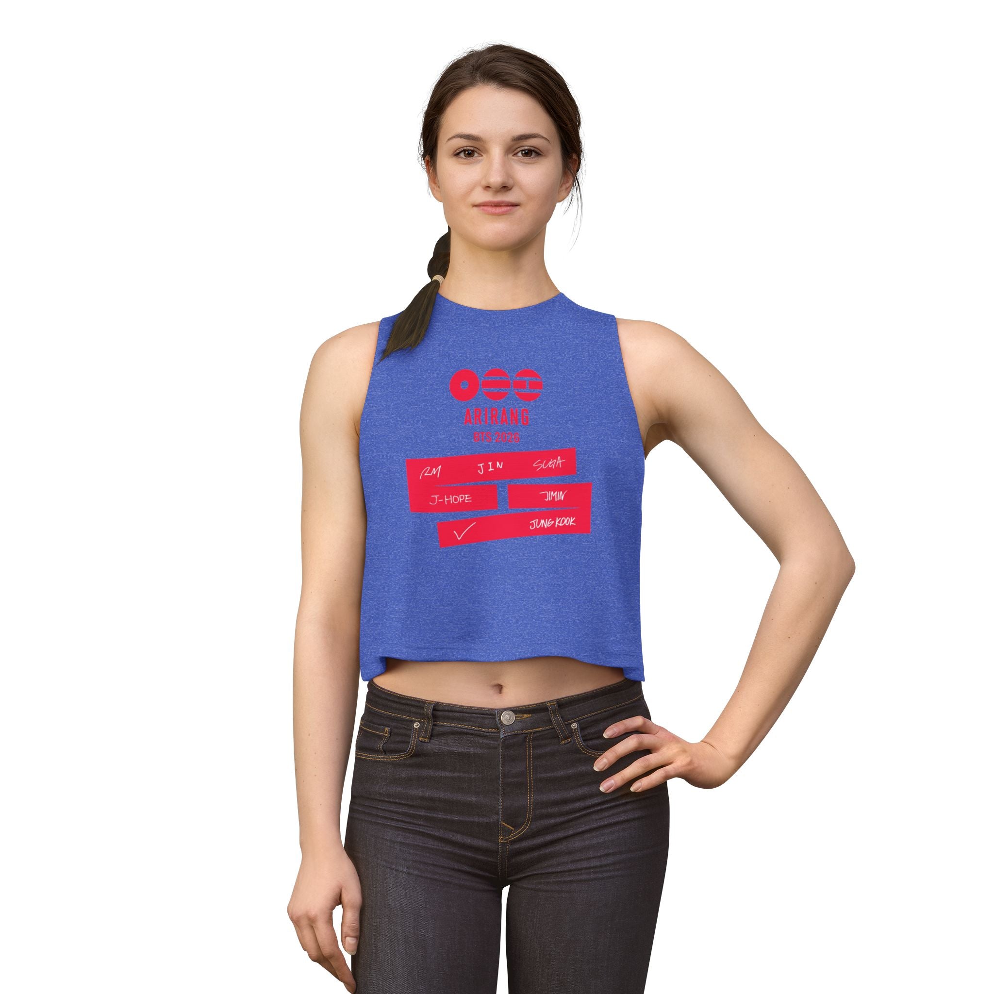 BTS Arirang Crop Top – K‑Pop Fan Muscle Tank with Member Names