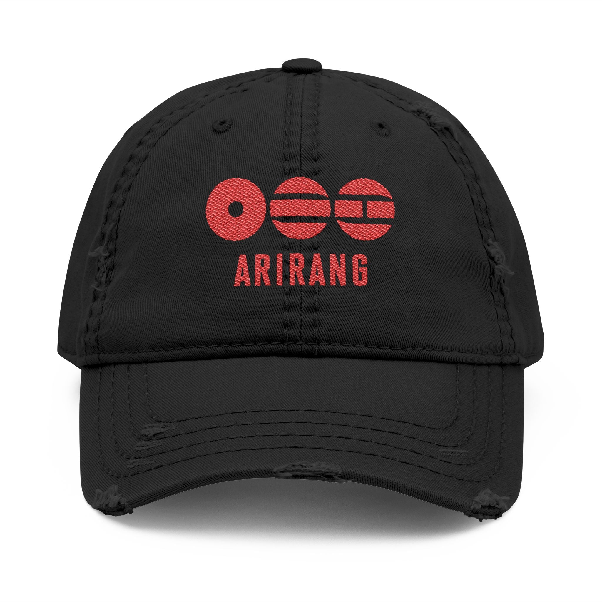 BTS 2026 Distressed Embroidered Dad Hat - Arirang Logo Vintage Baseball Cap