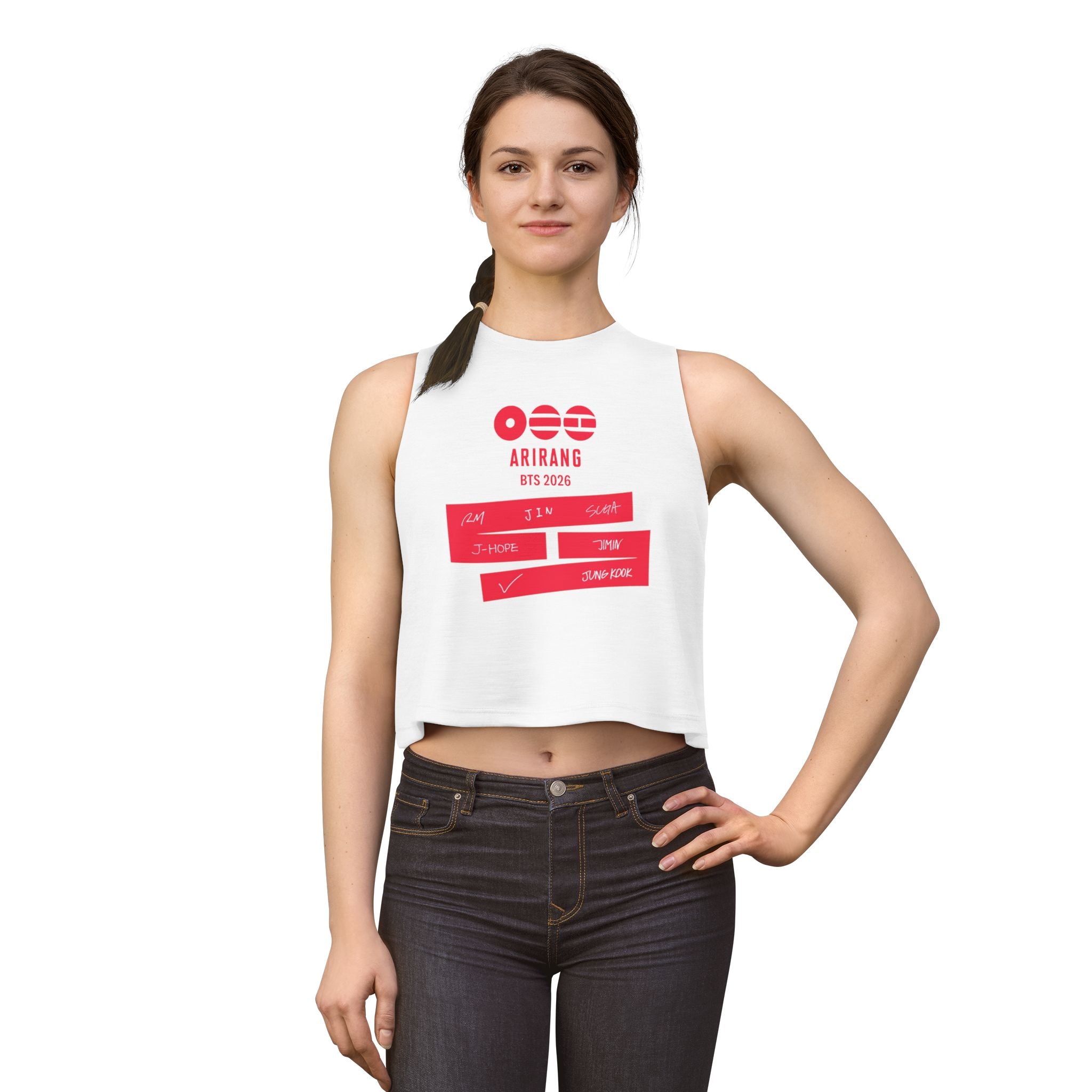 BTS Arirang Crop Top – K‑Pop Fan Muscle Tank with Member Names