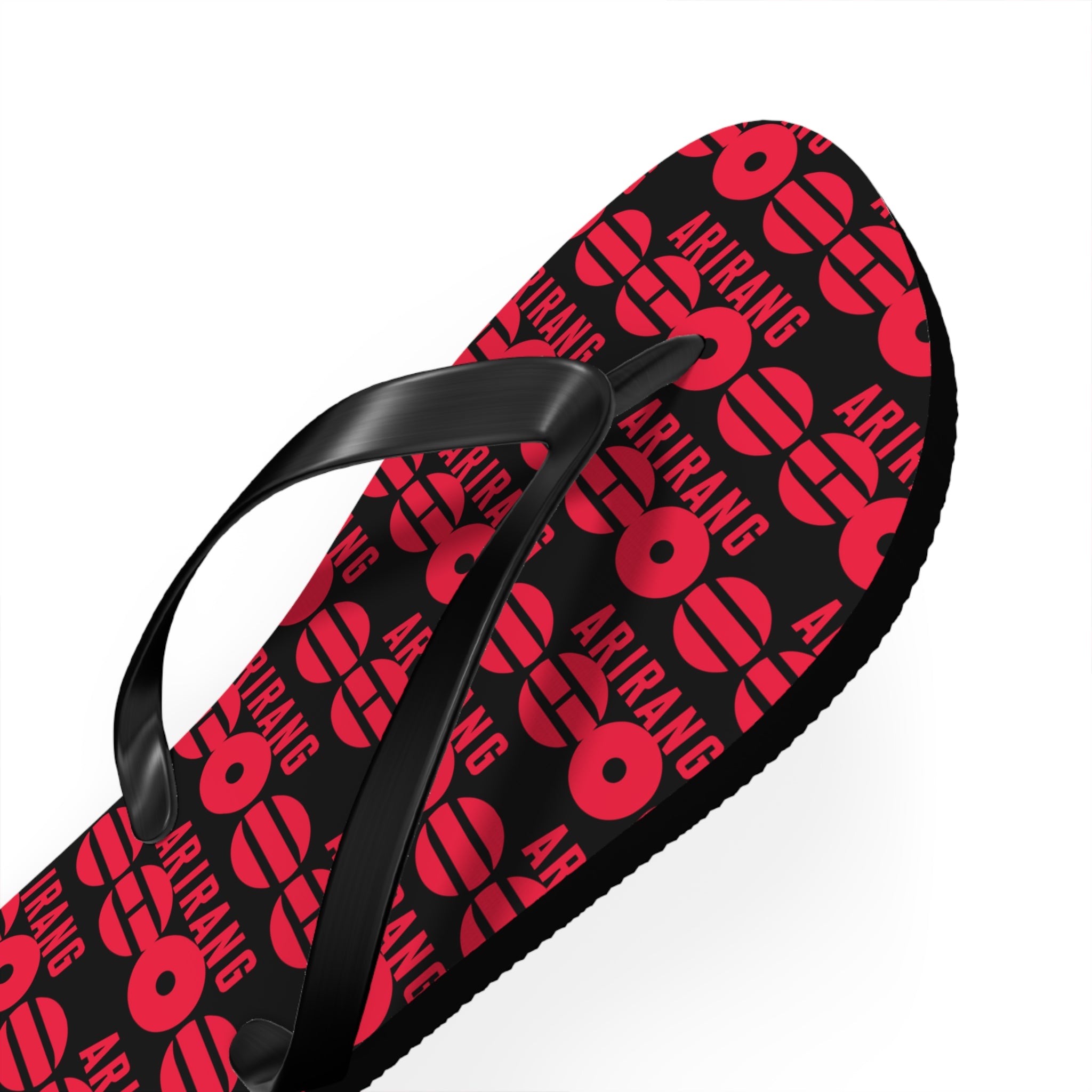 BTS 2026 Arirang Logo Flip Flops — Minimal Black Beach Sandals