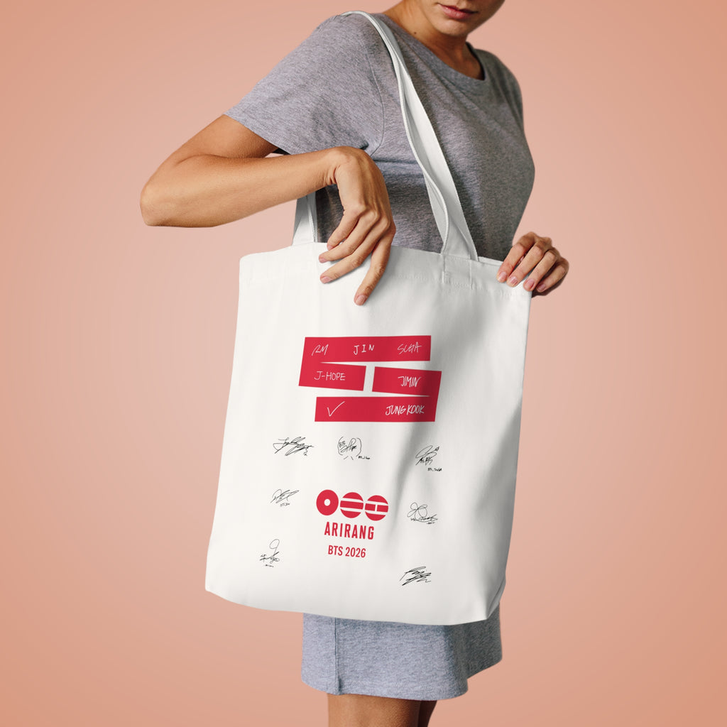 BTS x BT21 x ARIRANG K-Pop Signature Cotton Tote Bag