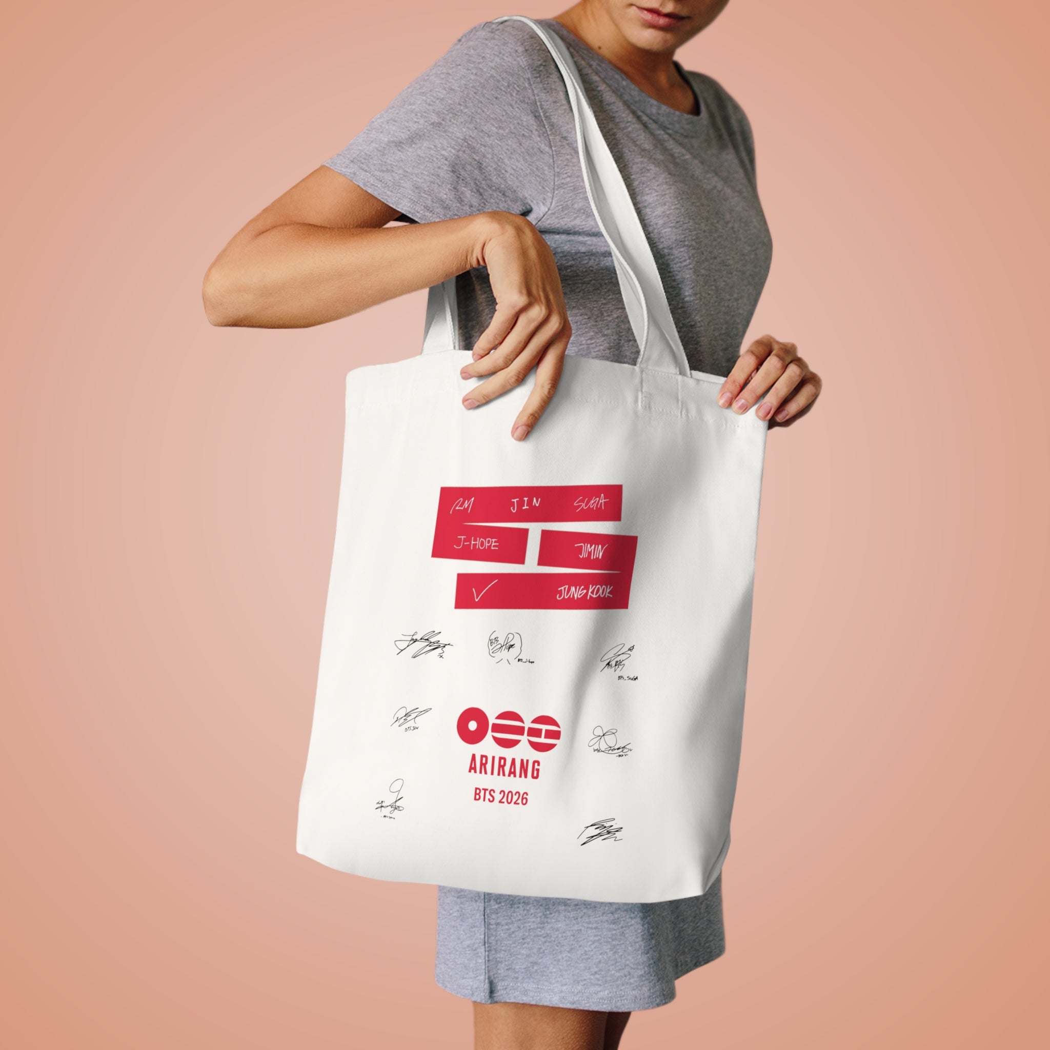 BTS x BT21 x ARIRANG K-Pop Signature Cotton Tote Bag