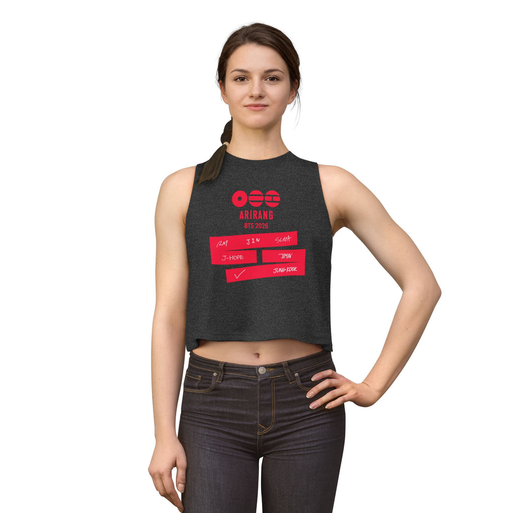 BTS Arirang Crop Top – K‑Pop Fan Muscle Tank with Member Names