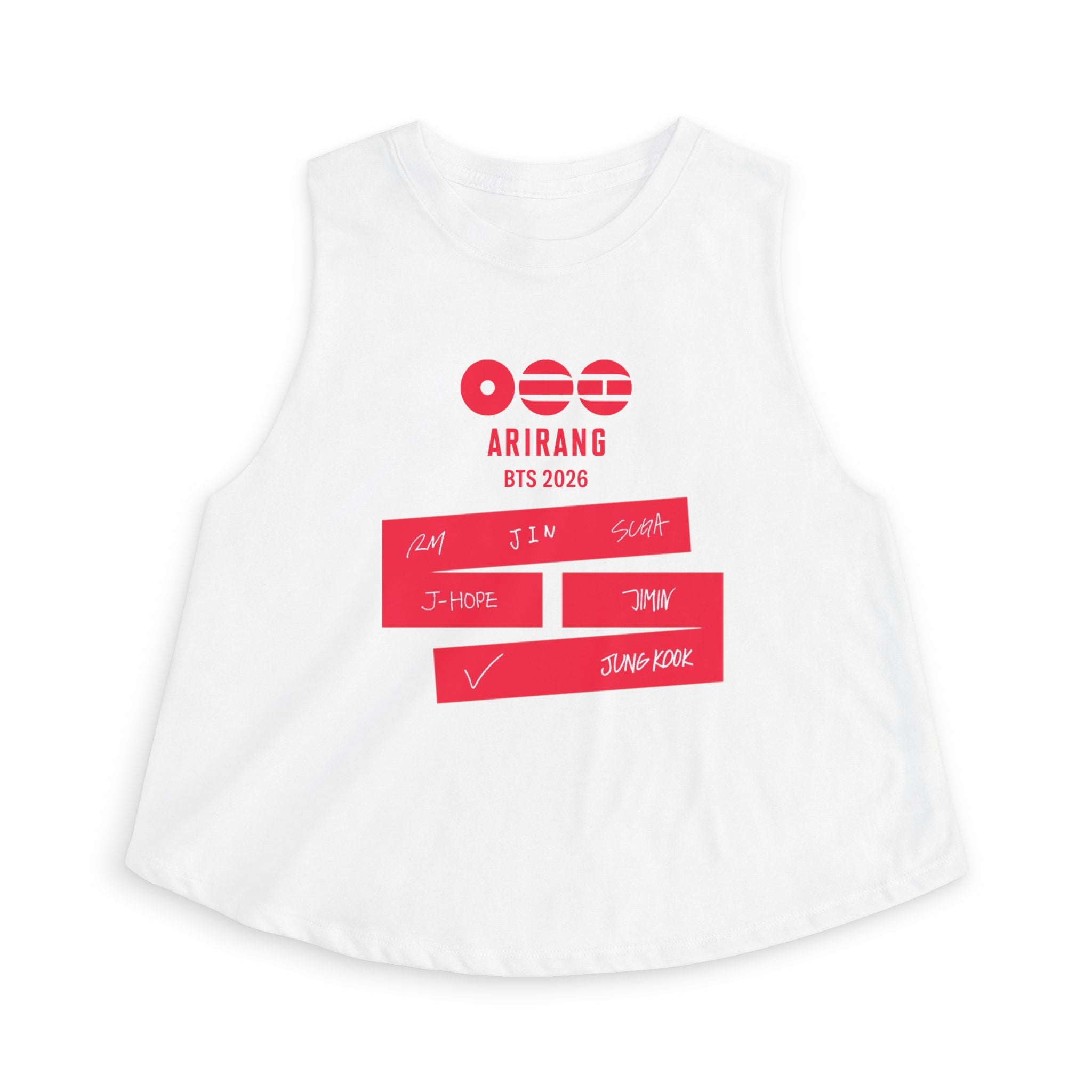 BTS Arirang Crop Top – K‑Pop Fan Muscle Tank with Member Names
