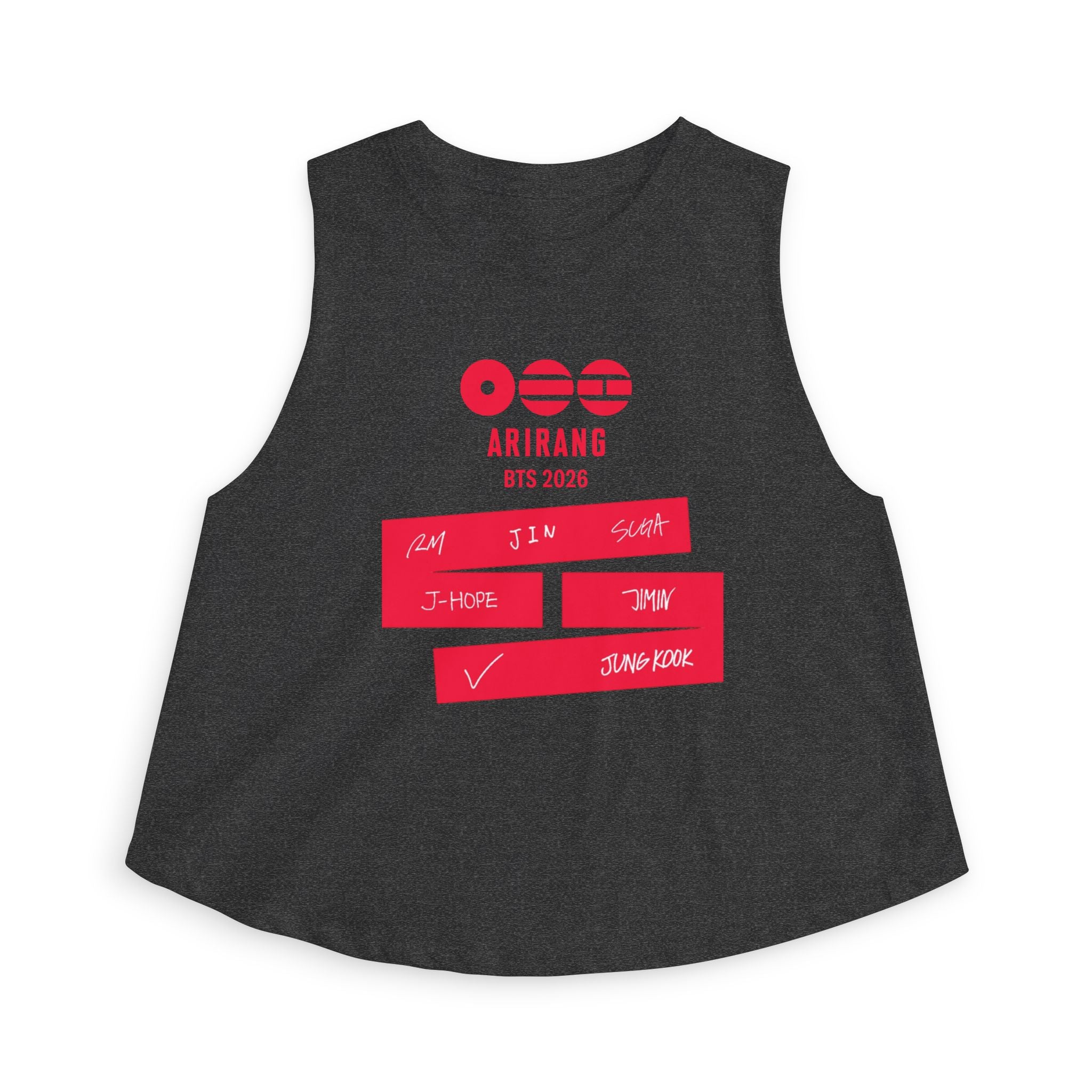 BTS Arirang Crop Top – K‑Pop Fan Muscle Tank with Member Names
