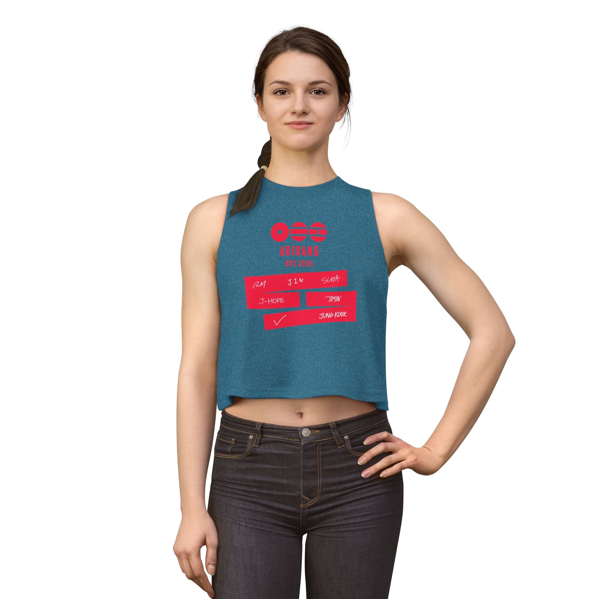 BTS Arirang Crop Top – K‑Pop Fan Muscle Tank with Member Names