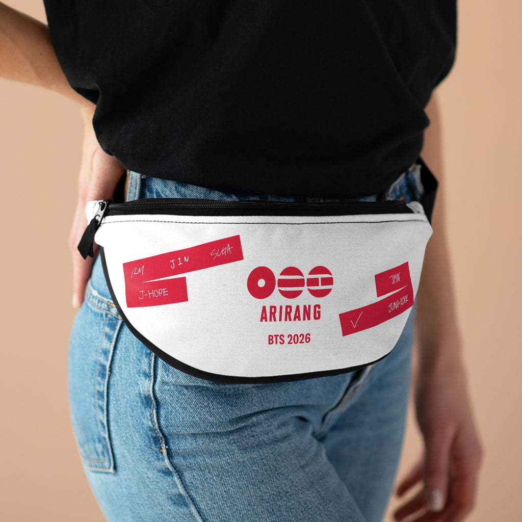 Arirang BTS 2026 White Fanny Pack — K-Pop Festival Waist Bag