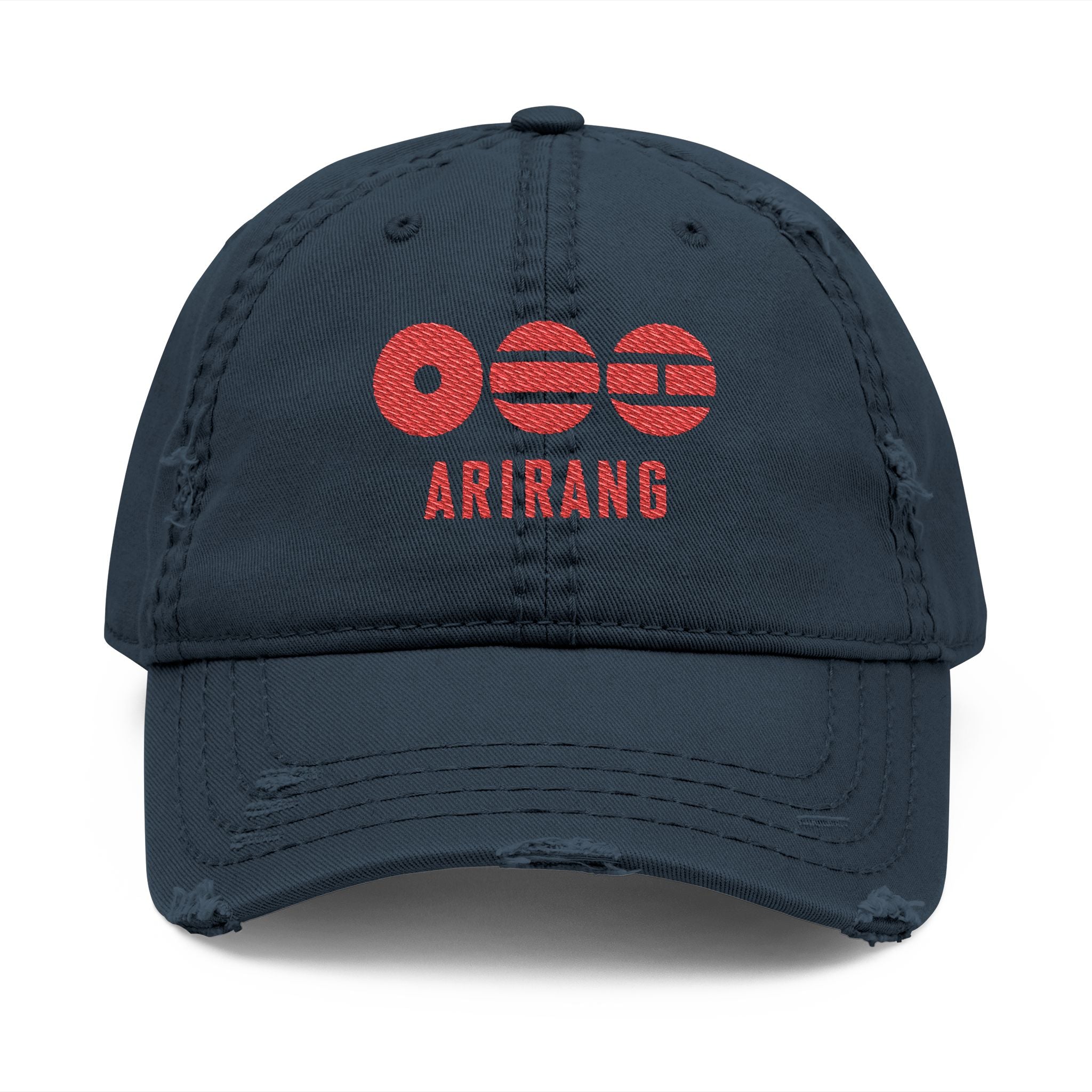 BTS 2026 Distressed Embroidered Dad Hat - Arirang Logo Vintage Baseball Cap