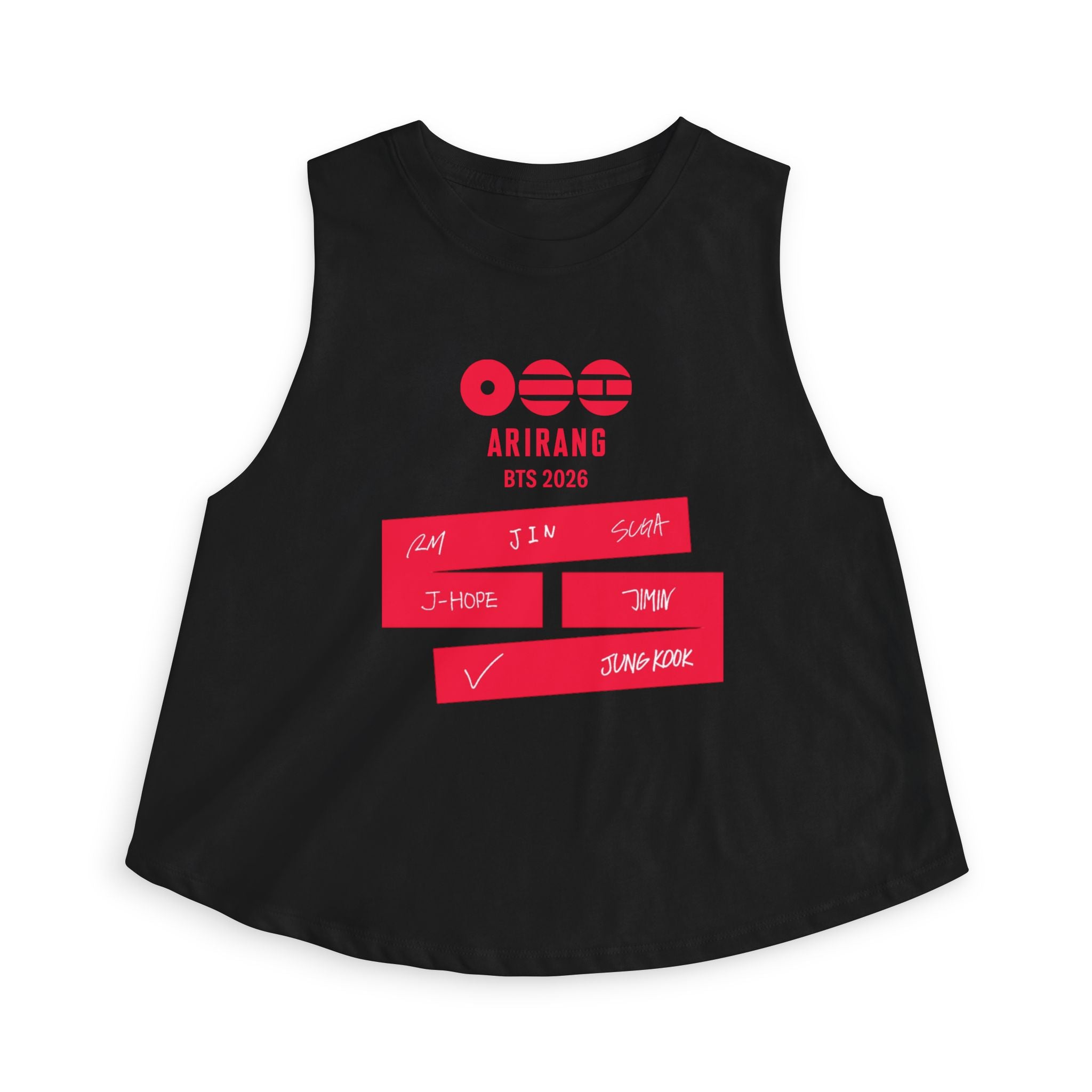 BTS Arirang Crop Top – K‑Pop Fan Muscle Tank with Member Names
