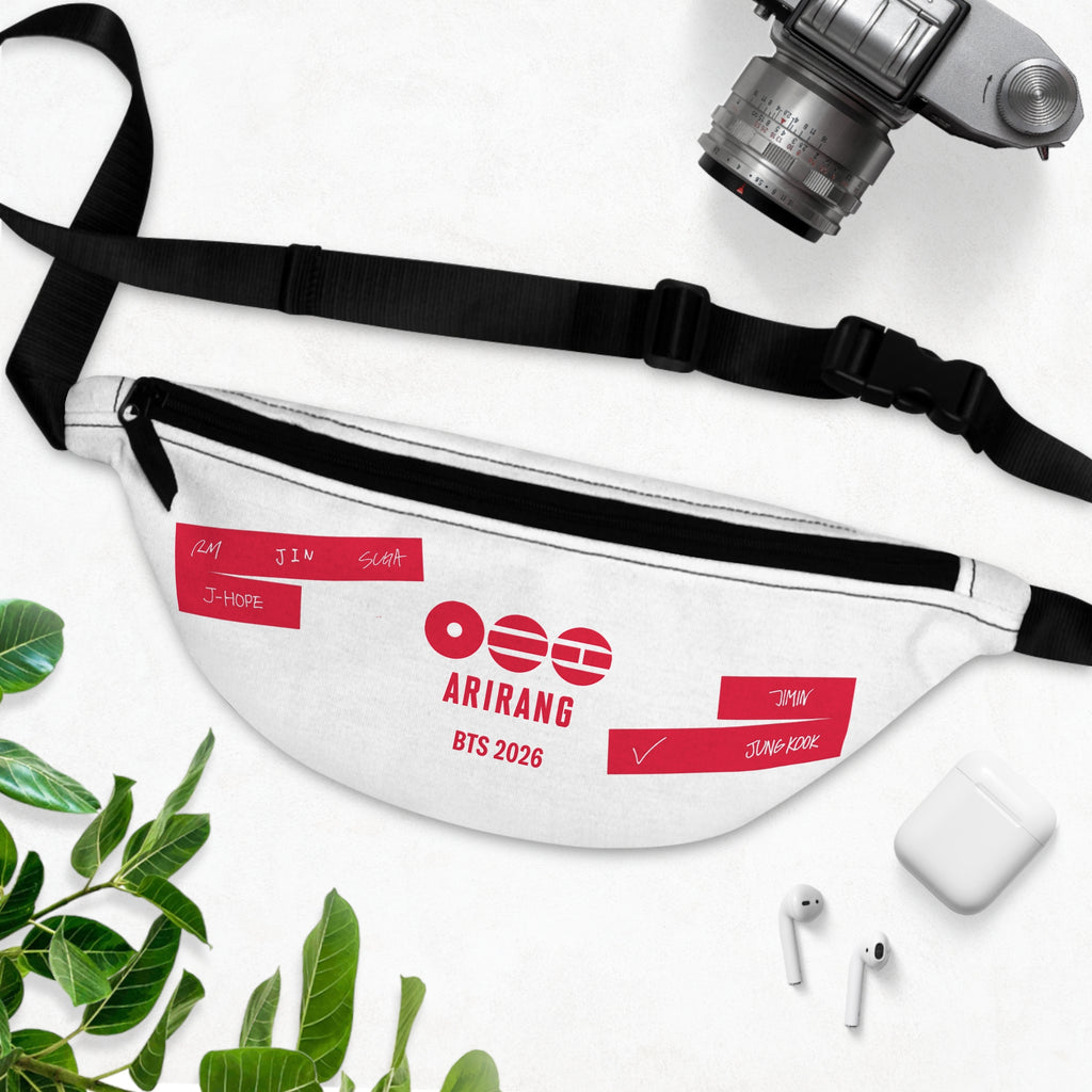 Arirang BTS 2026 White Fanny Pack — K-Pop Festival Waist Bag