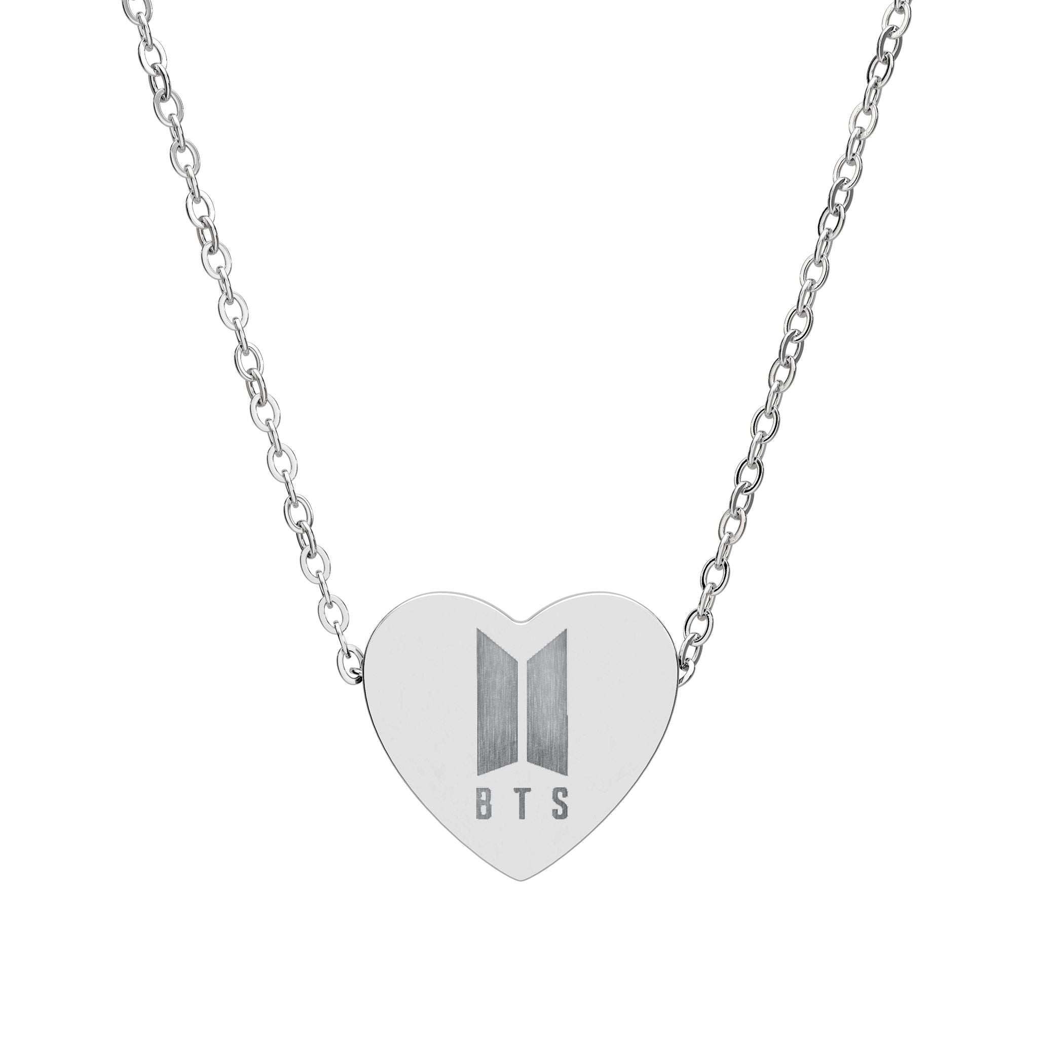 BTS Engraved Heart Necklace — K-Pop Fan Pendant Gift